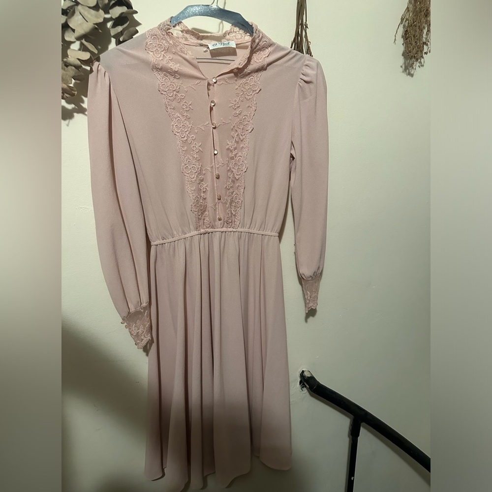 O Neill petites vintage size 12 pink dress with belt